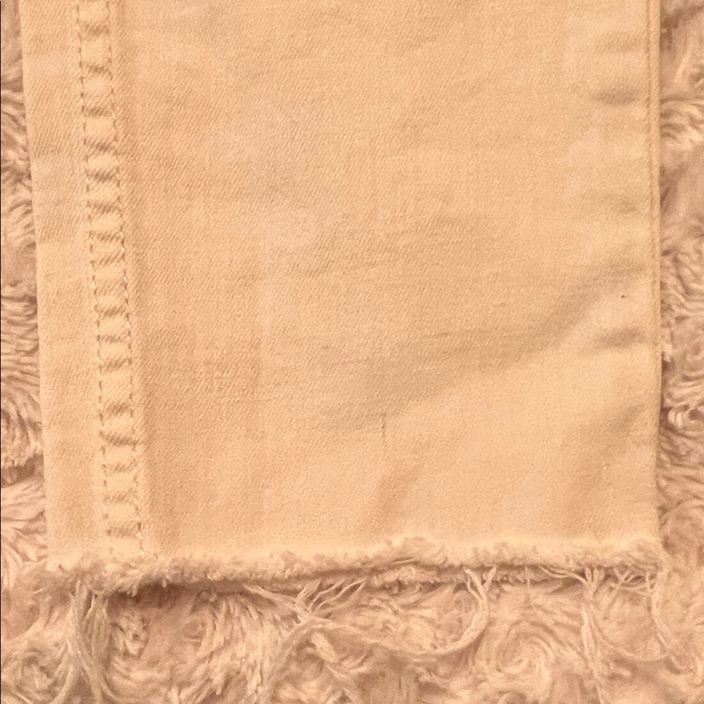 Free People Cream Distressed Straight Leg Jeans - Picture 3 of 6